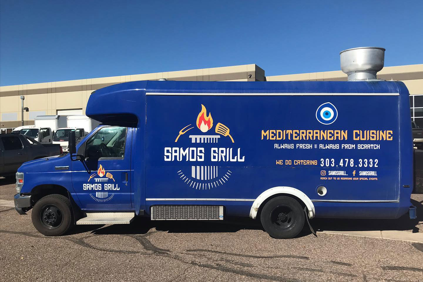 Samos Grill is a Mediterranean food truck & catering service. They have all-natural food made using the best ingredients.